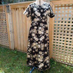 Handmade Mennonite Cape Dress 40" Bust Black Gold Silver Formal Modest
